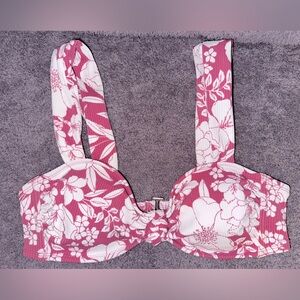 Xhilaration Juniors Pink And White Floral Knot Camisole Bikini Top